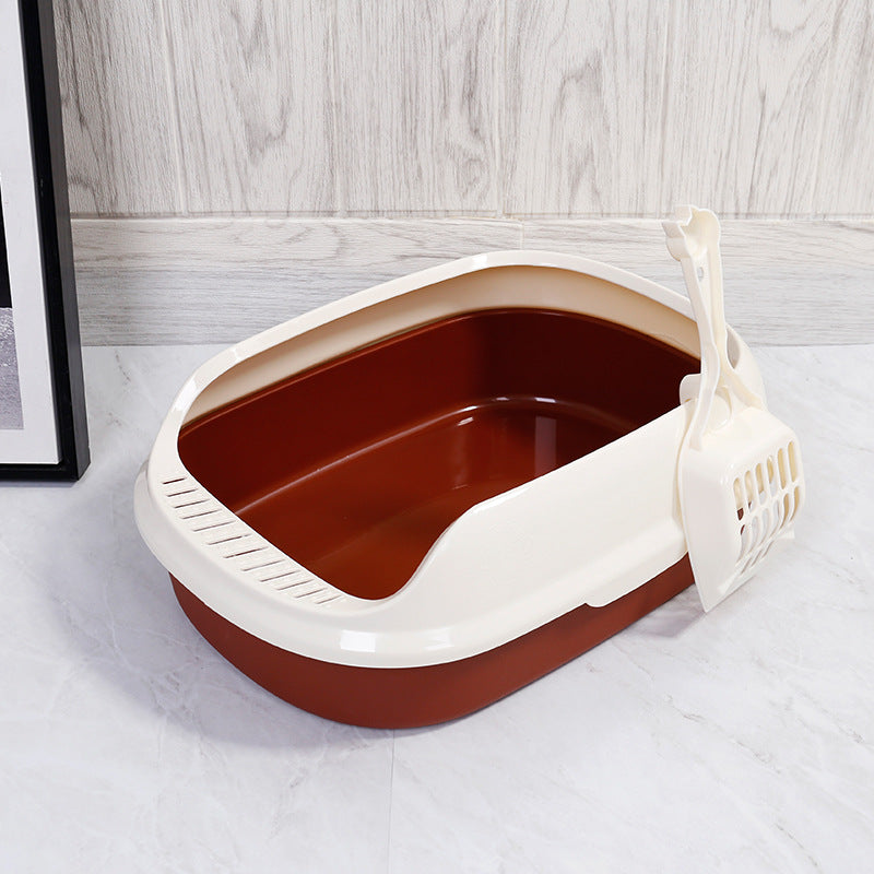 Semi-enclosed cat litter box