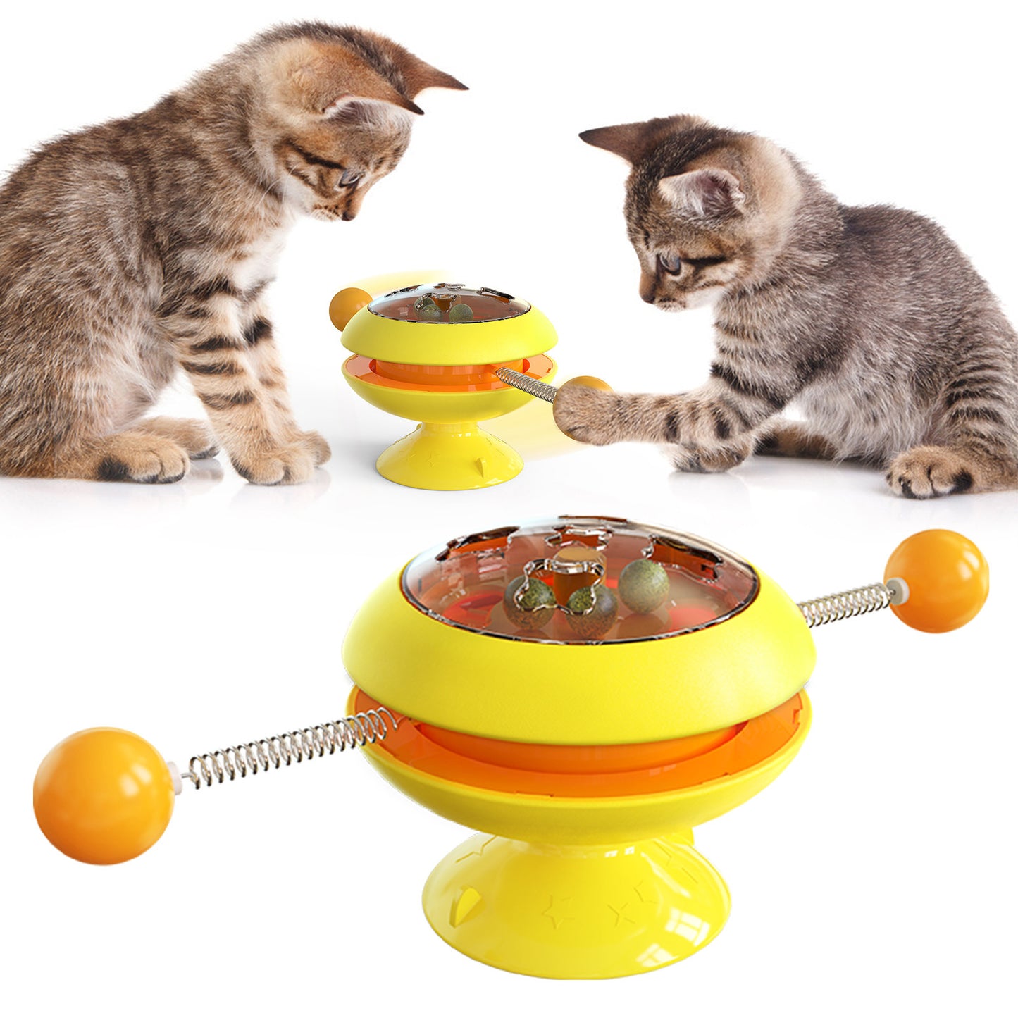 Rotatable Cat Toys with Catnip Interactive Training Toy