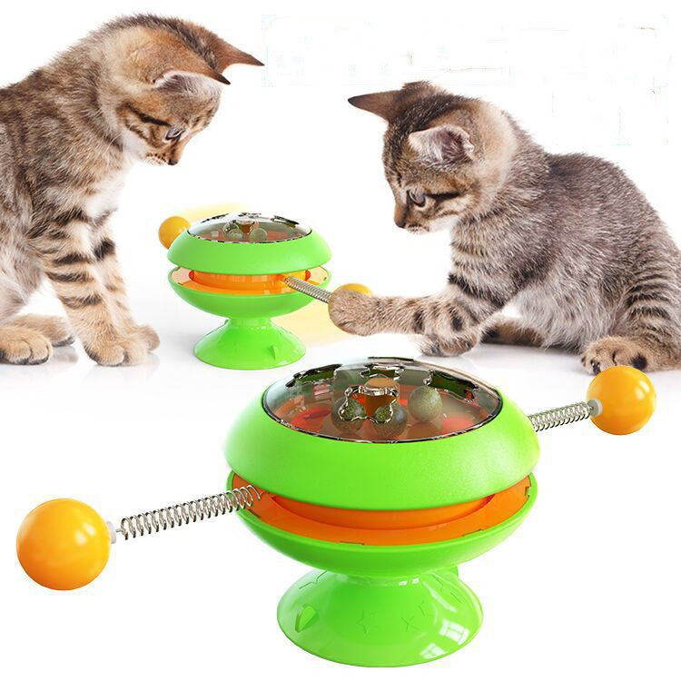 Rotatable Cat Toys with Catnip Interactive Training Toy