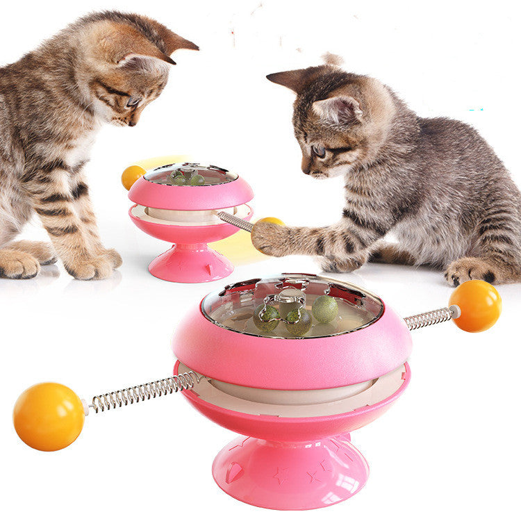 Rotatable Cat Toys with Catnip Interactive Training Toy