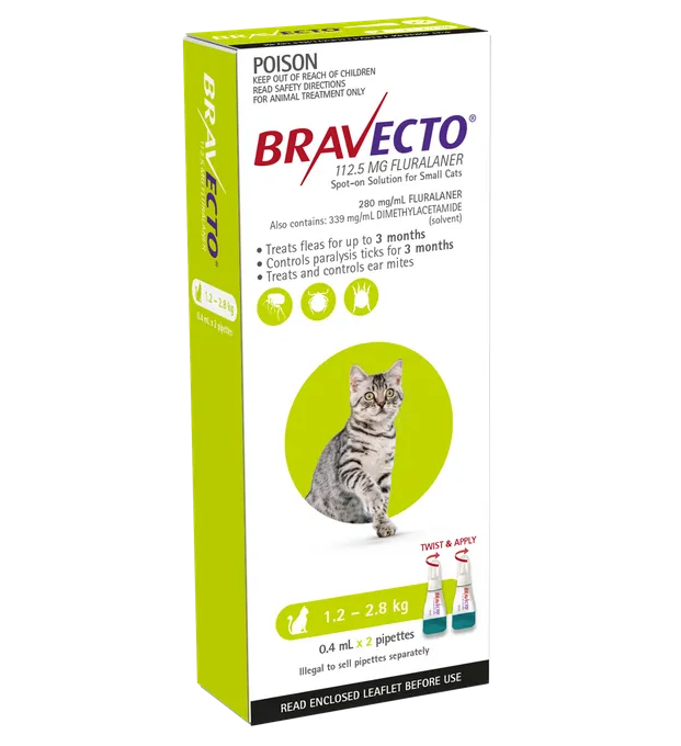 Bravecto cat spot on 1.2-2.8kg