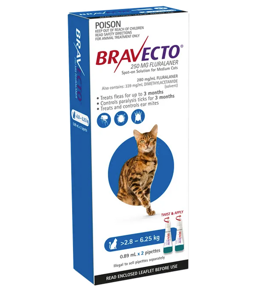 Bravecto cat spot on 2.8-6.25kg