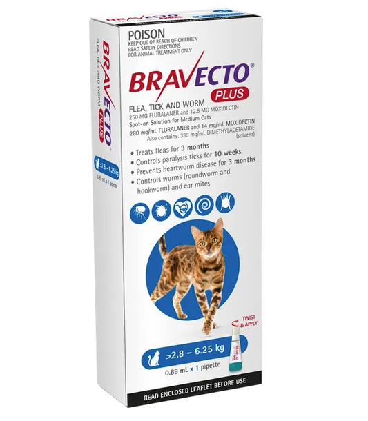 Bravecto plus cat 2.8-6.25kg