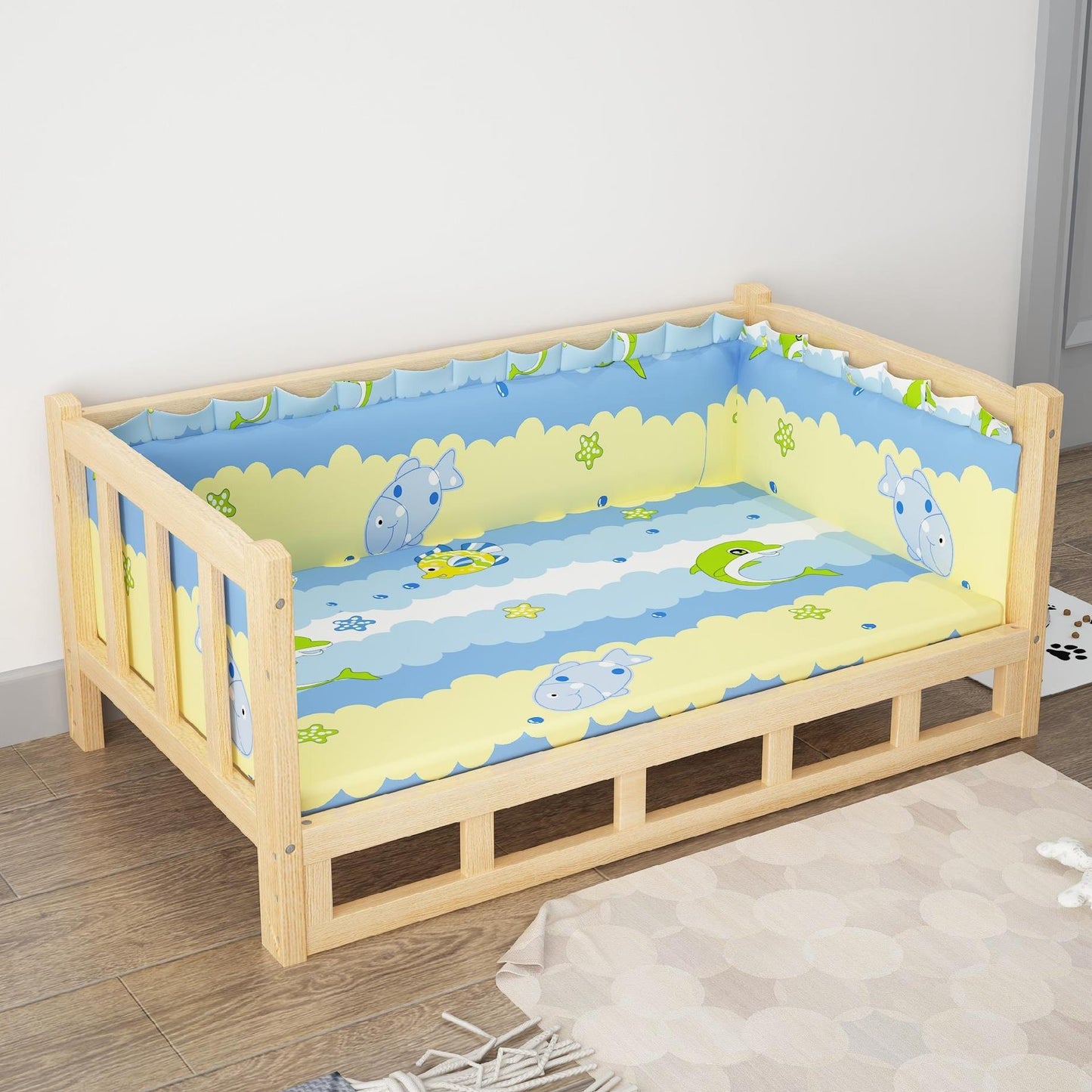 Summer wooden dog bed